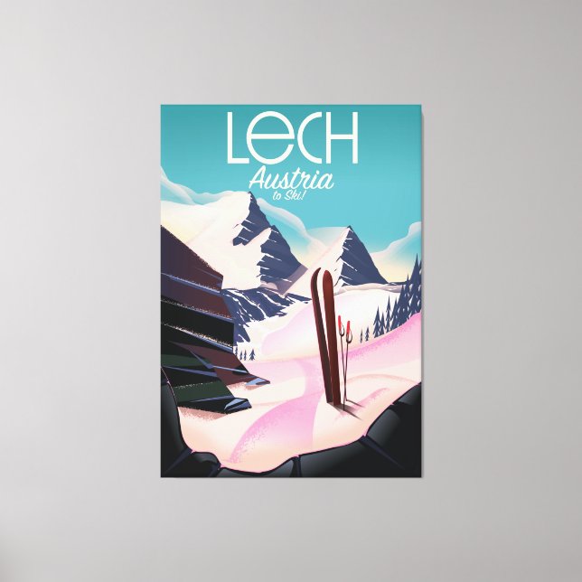 Impressão Em Tela Lech Austria Ski poster. (Frente)