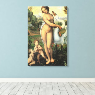 Impressão Em Tela Leda e o Cisne de Leonardo da Vinci