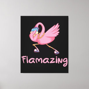 Impressão Em Tela Legal Flincrível Dabbing Flamingo