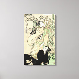 Impressão Em Tela Legal japanês vintage ukiyo-e scroll dois geishas