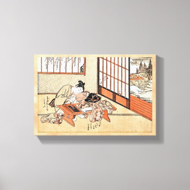 Impressão Em Tela Legal japão ukiyo-e geisha scroll (Frente)
