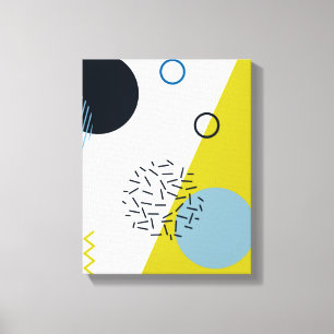 Impressão Em Tela Legal, moderno, geométrico azul verde Memphis