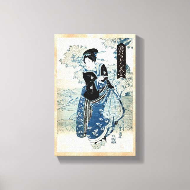 Impressão Em Tela Legal mulher-dama ukiyo-e geisha (Frente)
