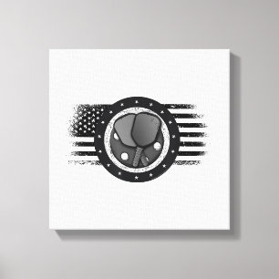 Impressão Em Tela Legal Pickleball Sport USA Grunge Flag - Picklebal