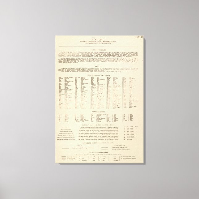 Impressão Em Tela Legenda 14546 Ark, Tenn, La, Miss, Fla, Ala, Ga, S (Frente)