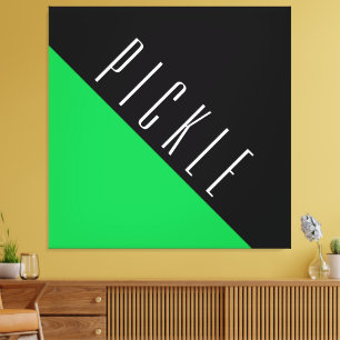 Impressão Em Tela Lema sofisticado de Pickleball Preto Verde e Verde