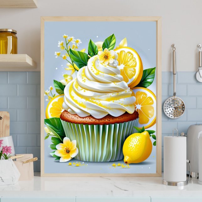 Impressão Em Tela Lemon Cupcake Kitchen & Bakery Arte de Parede Canv (Criador carregado)