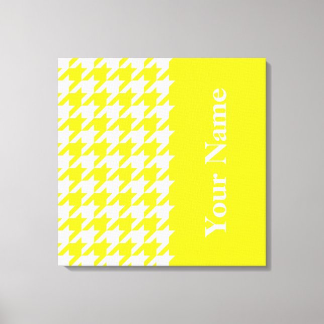 Impressão Em Tela Lemon Elegant Houndstooth com nome (Frente)