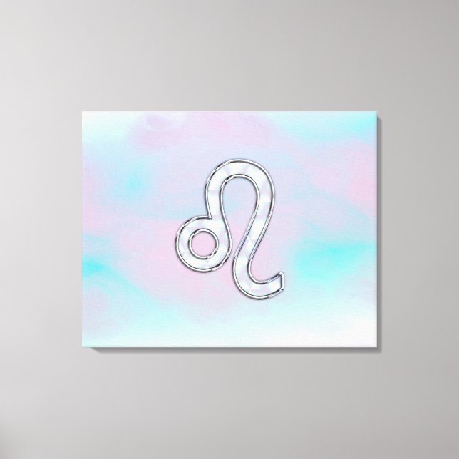 Impressão Em Tela Leo Zodiac - Sinal de Pastels Nacre Style Impressã (Frente)