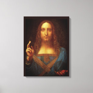 Impressão Em Tela Leonardo da Vinci 1500 Salvator Mundi Art Ca