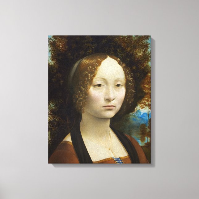 Impressão Em Tela Leonardo da Vinci Ginevra de' Benci (Frente)