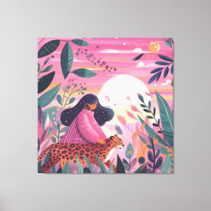 Impressão Em Tela Leopardo do Dia Internacional da Mulher