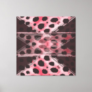 Impressão Em Tela Leopardo e Ameixa Abstrato