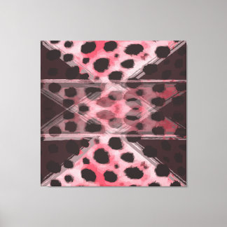Impressão Em Tela Leopardo e Ameixa Abstrato