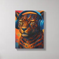 Leopardo legal com estilo Pop de arte de Fones de