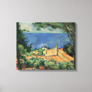 Impressão Em Tela L'Estaque Com Telhados Vermelhos - Paul Cezanne - 