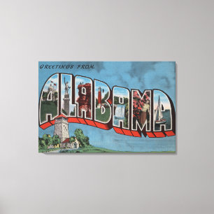 Impressão Em Tela Letra (azul) ScenesAlabama de Alabama grande