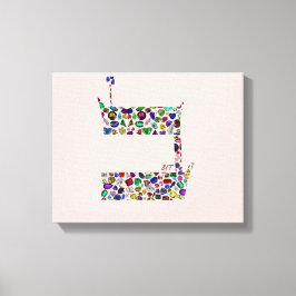 Impressão Em Tela Letra hebraica BET feita com pedras magnéticas