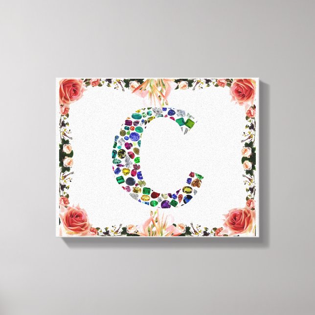 Impressão Em Tela Letra inicial C (Frente)