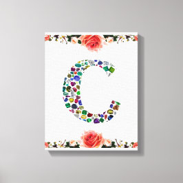 Impressão Em Tela Letra inicial C