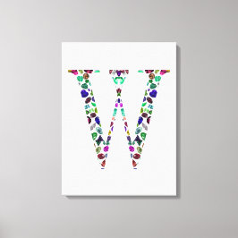 Impressão Em Tela Letra inicial W