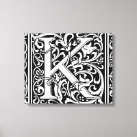 Letra K Monograma Medieval Art Nouveau