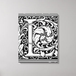 Impressão Em Tela Letra L Monograma Medieval Arte Nova