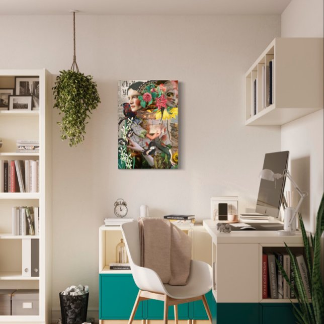 Impressão Em Tela Letra Secreta Colagem Digital Vintage (Criador carregado)