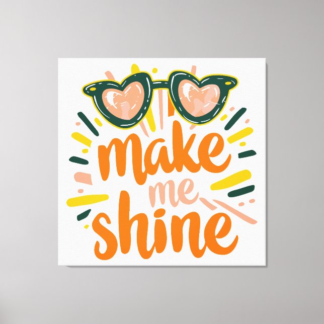 Impressão Em Tela Letra Sunny Summer Shine (Frente)
