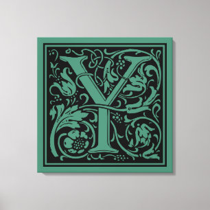 Impressão Em Tela Letra Y Monograma Medieval Art Nouveau