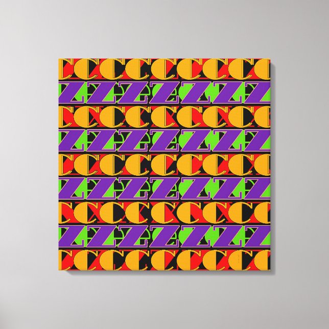 Impressão Em Tela Letras Aleatórias (Frente)