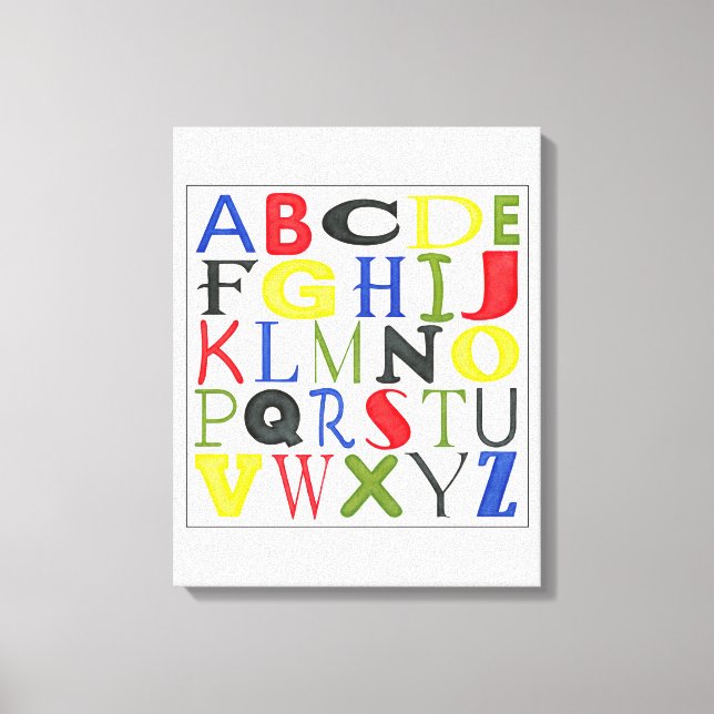Impressão Em Tela Letras de cor brilhante por Megan Meagher (Frente)