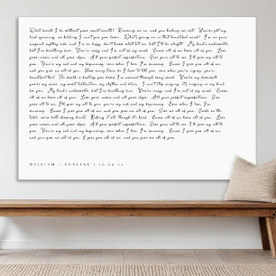 Impressão Em Tela Letras de Música Minimalista Tipografia de Roteiro