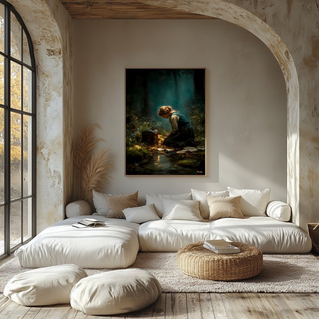 Impressão Em Tela Letras sob a luz da floresta (Criador carregado)