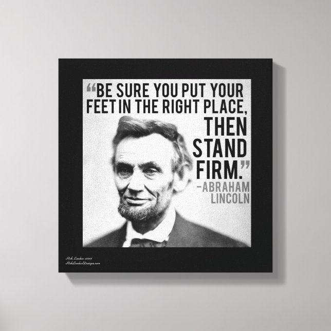 Impressão Em Tela Letreiro de Lona Lincoln & Stand Firm (Frente)
