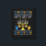 Impressão Em Tela Let's Get Lit Chanukah Hanukkah Funny Christmas Ug<br><div class="desc">This is a great gift for your family,  friends during Hanukkah holiday. They will be happy to receive this gift from you during Hanukkah holiday.</div>