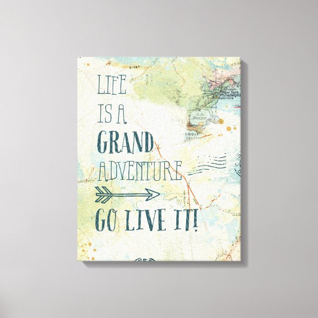 Impressão Em Tela Letterpress USA Map (Frente)