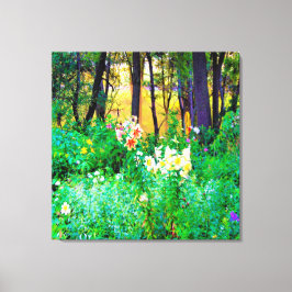 Impressão Em Tela Levantamento do Sol Brilhante com Lírios de Árvore