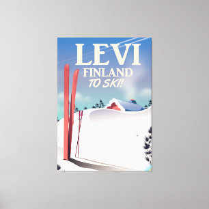 Impressão Em Tela Levi, poster de viagens de esqui da Finlândia
