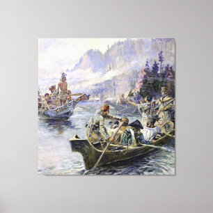 Impressão Em Tela “Lewis e Clark” por Charles M Russell