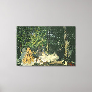 Impressão Em Tela l'Herbe do sur de Claude Monet   Le Dejeuner,