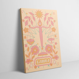 Impressão Em Tela Libra Celestial Zodiac Pastel Sonha Artes Murais