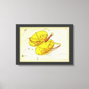 Impressão Em Tela Libra Escala Espelho da Constelação de Vintage Ura