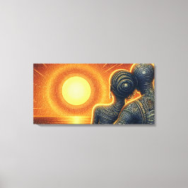 Impressão Em Tela Liebespaar bei Sonnen Untergang am Meer