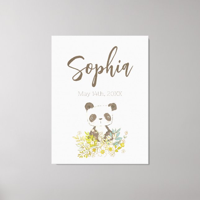Impressão Em Tela Lienzo Baby Shower Panda (Frente)