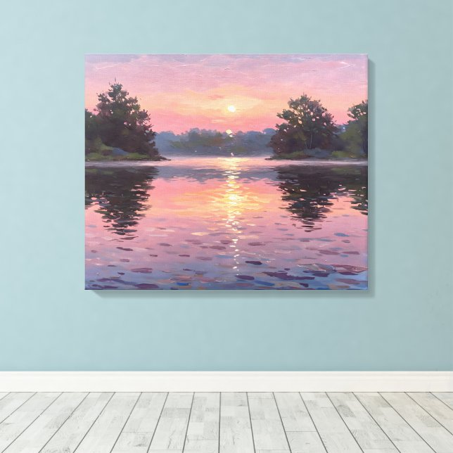 Impressão Em Tela Lienzo Lake During Dusk (Insitu(piso de madeira))