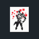 Impressão Em Tela Liga da Justiça | Cyborg Digital Noir Pop Art<br><div class="desc">Veja este estilo noir da arte cômica Cyborg da Liga da Justiça,  em pé com o seu canhão cibernético à vontade. Este gráfico preto e branco é compensado por seus aprimoramentos cibernéticos vermelhos e quadrados digitais vermelhos no fundo.</div>