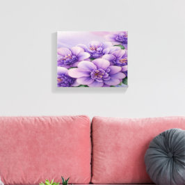 Impressão Em Tela Lilac e Borgonha - Tela Esticada Floral