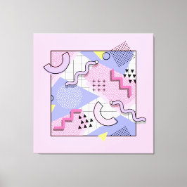 Impressão Em Tela Lilac Rosa Ativo do anos 80 Memphis