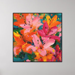 Impressão Em Tela Lilases Iluminadas pela Luz do Sol Pintura Floral